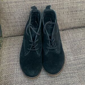 Black suede Sonoma ankle wedge boots 7 1/2